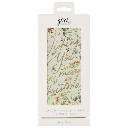 Evergreen Embrace Pine Mist Christmas 4 sheets tissue wrapping paper 50 x 75 cm