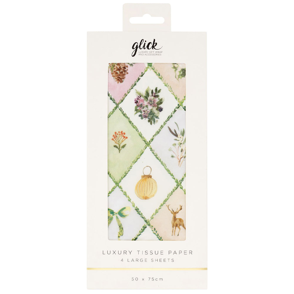 Winter Weave Pine Mist Christmas 4 sheets tissue wrapping paper 50 x 75 cm