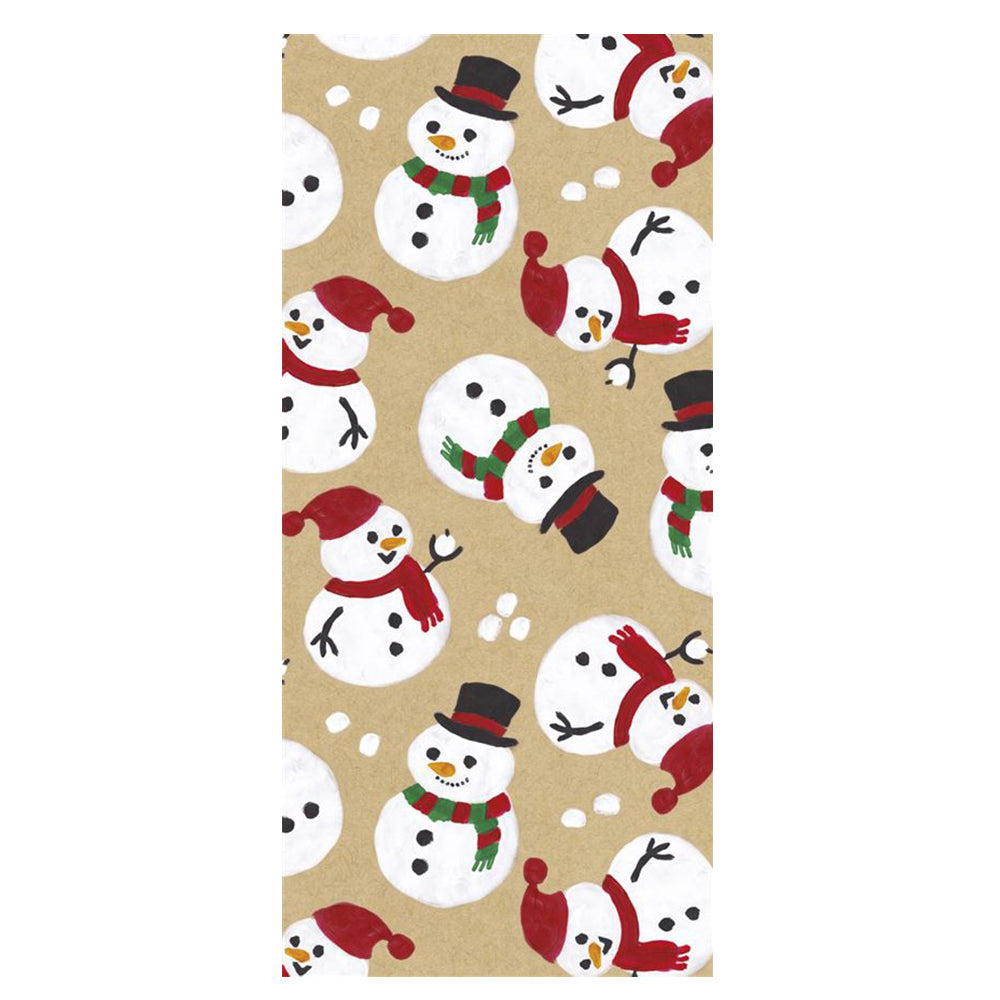 SILLY SNOWMEN KRAFT Christmas Glick 4 sheets tissue wrapping paper 50 x 75 cm