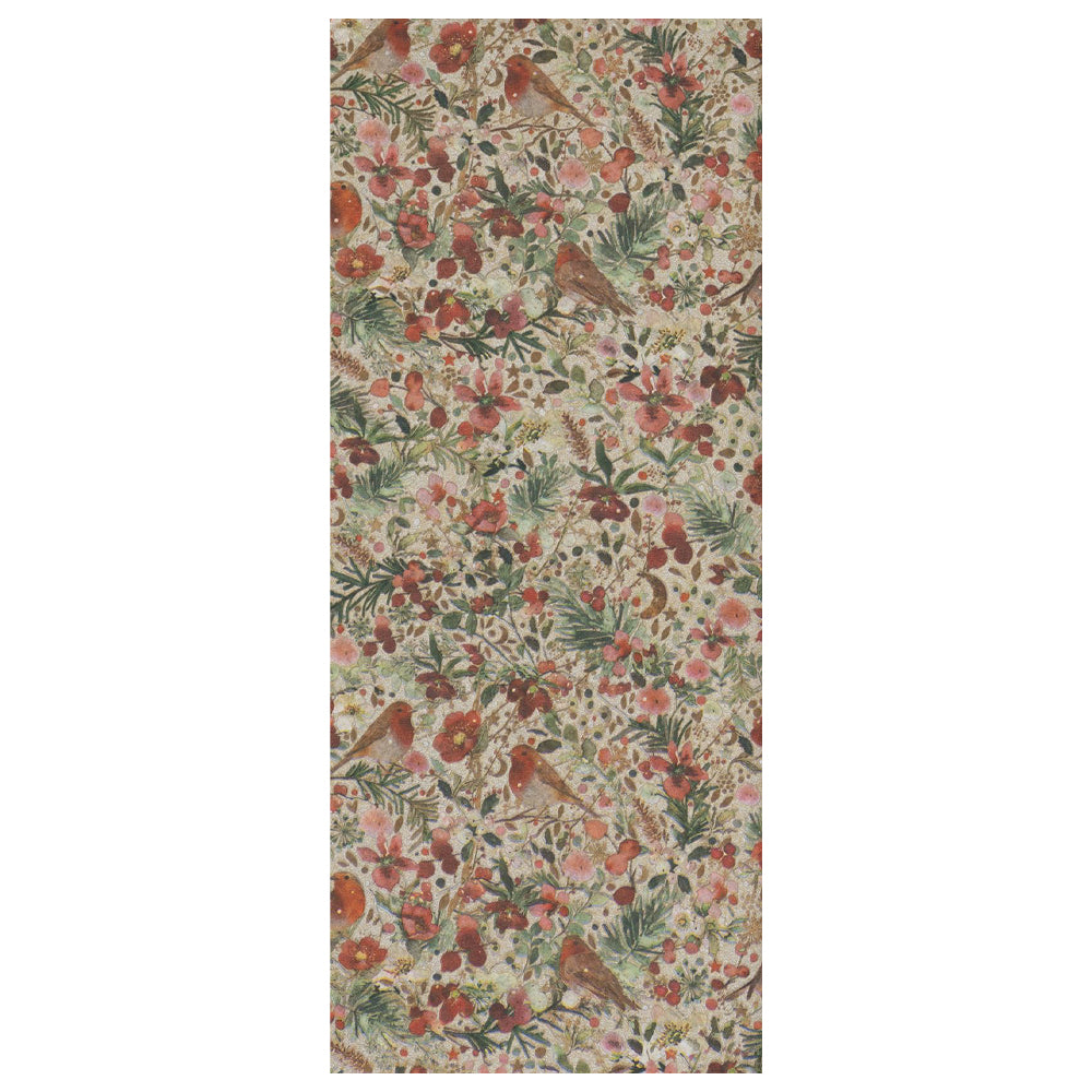 Gilded Robins Christmas 4 sheets tissue wrapping paper 50 x 75 cm