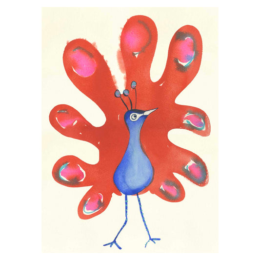 Peacock -Greeting Card  - Daniel Mackie Designs 7 x 5 inches wrapped in cello with envelope
