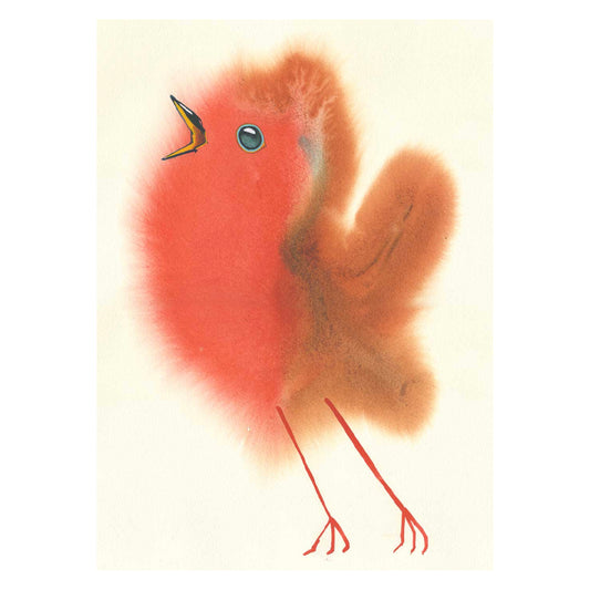 Robin singing - Greeting Card  - Daniel Mackie Designs 7 x 5 inches wrapped in cello with envelope
