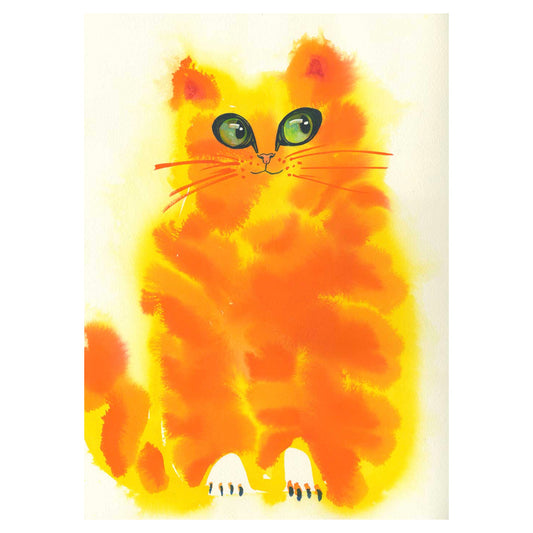 Ginger Cat - Greeting Card  - Daniel Mackie Designs 7 x 5 inches wrapped in cello with envelope