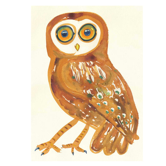 Tawny Owl - Greeting Card  - Daniel Mackie Designs 7 x 5 inches wrapped in cello with envelope