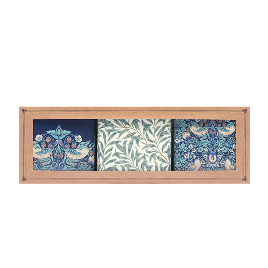 Arts & Crafts William Morris Strawberry Thief Set of 3 square Caddies 105 x 105 x 105 mm