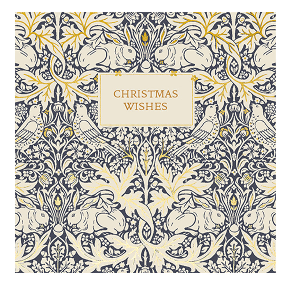 Christmas Brer Rabbit William Morris Single Embossed Christmas Card with Envelope 159 x 159 mm