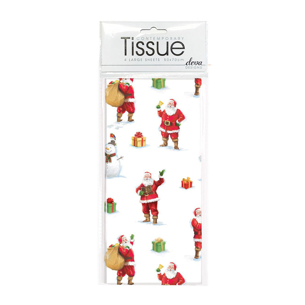 Snowtime Santa Christmas Deva Tissue Wrap 4 sheets 50 x 70 cm