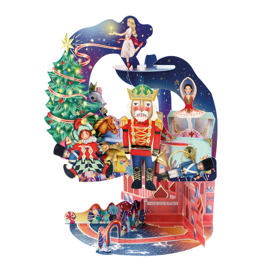 The Nutcracker Pendulum 3 D Pop Up Christmas Card Decoration 38 x 21 x 17cm Santoro