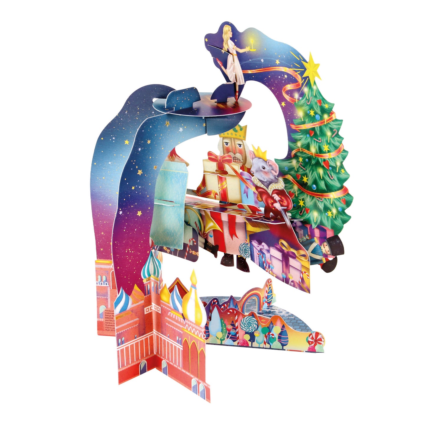 The Nutcracker Pendulum 3 D Pop Up Christmas Card Decoration 38 x 21 x 17cm Santoro