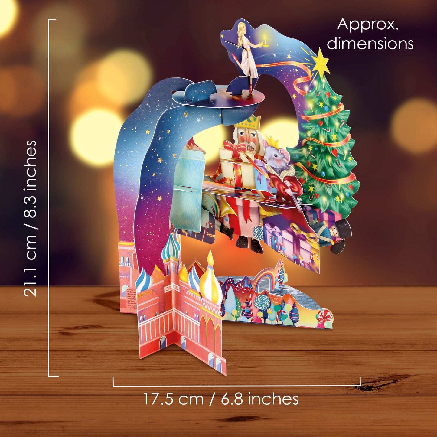 The Nutcracker Pendulum 3 D Pop Up Christmas Card Decoration 38 x 21 x 17cm Santoro