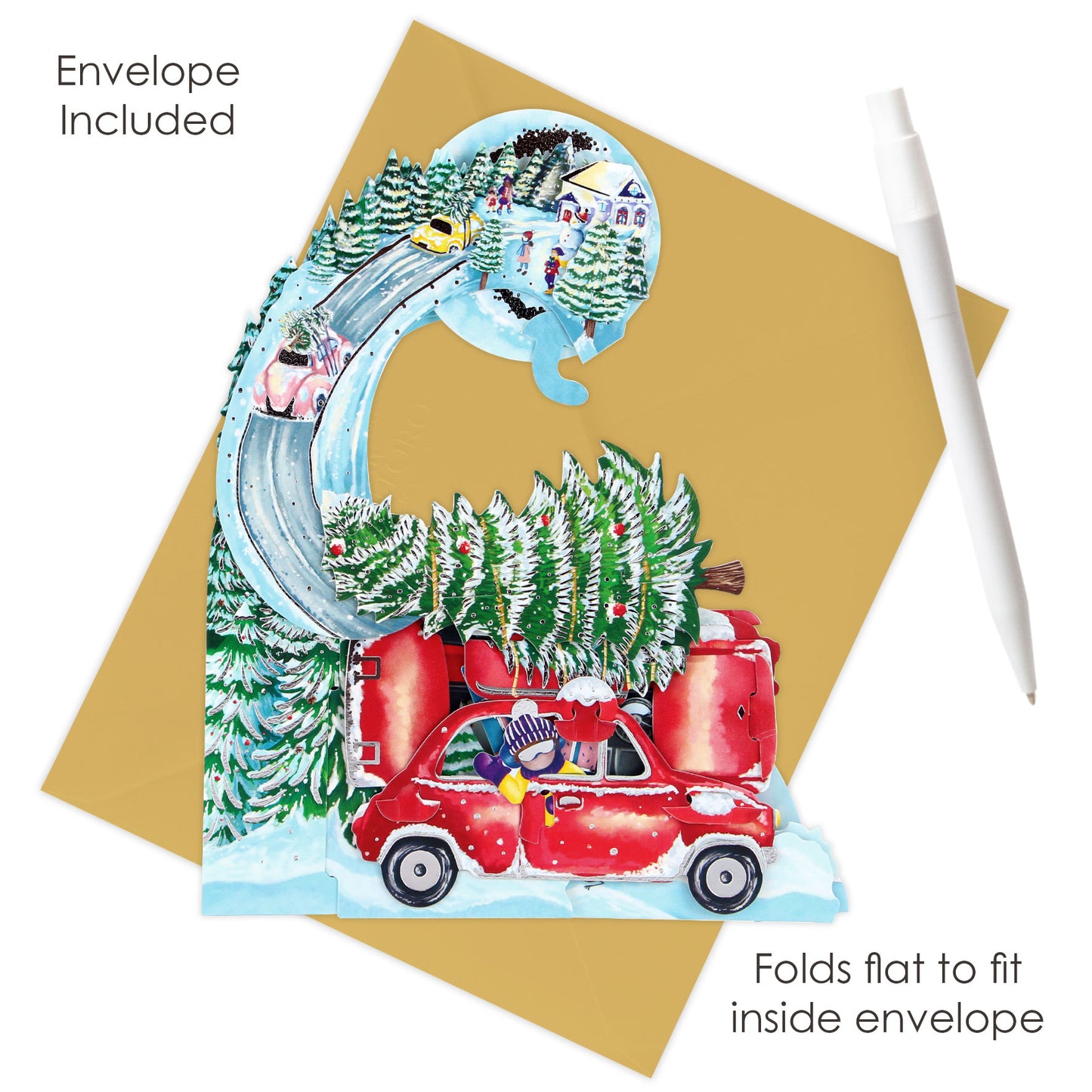 Driving Home For Christmas Pendulum Christmas Card Decoration 39 x 21 x 17cm Santoro