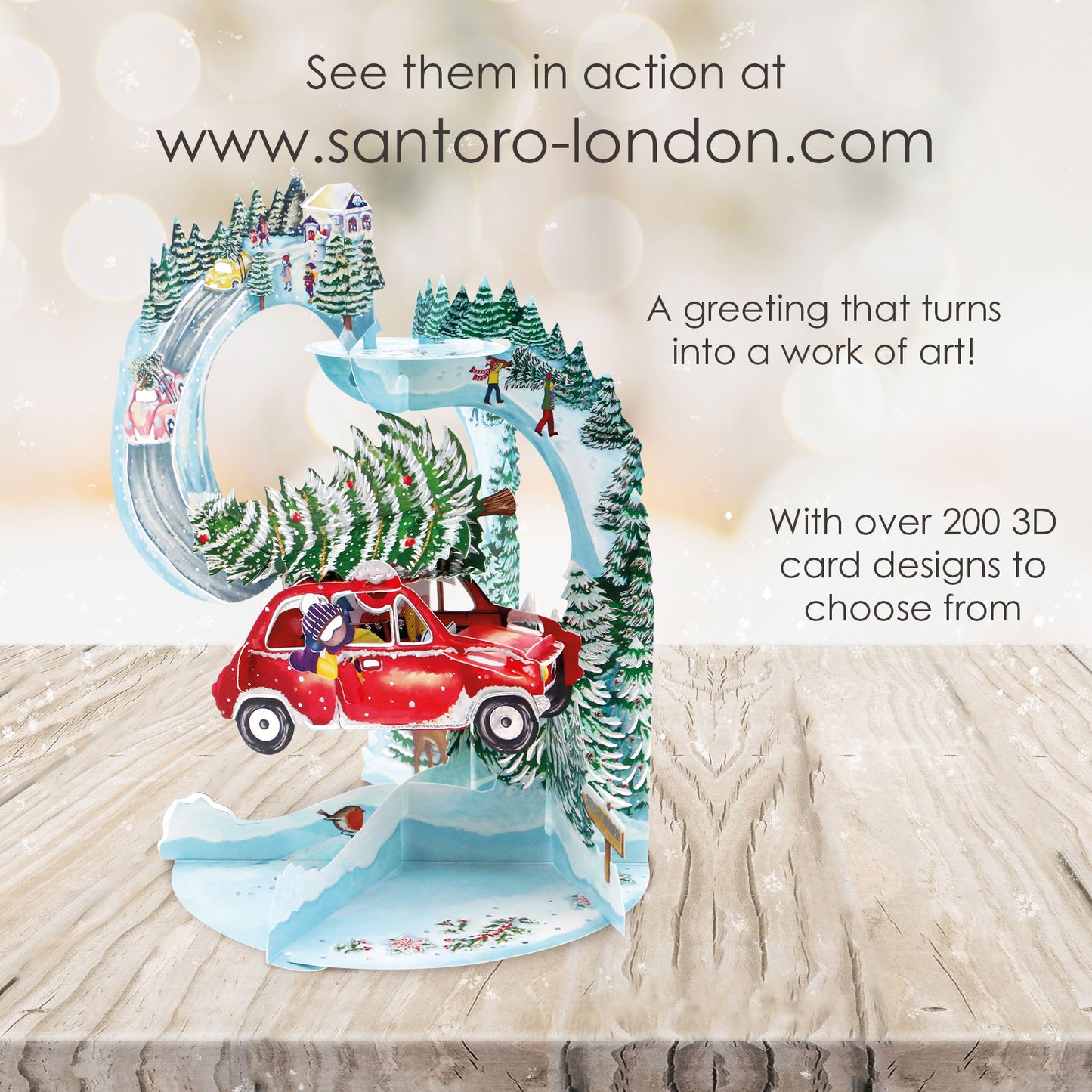 Driving Home For Christmas Pendulum Christmas Card Decoration 39 x 21 x 17cm Santoro