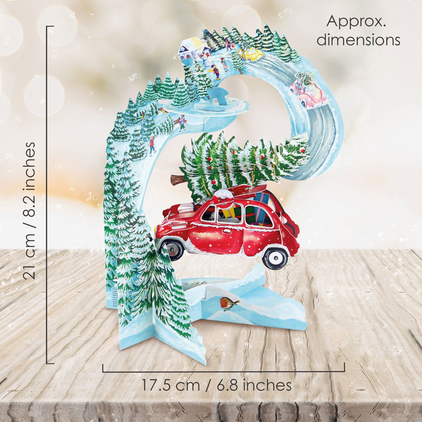 Driving Home For Christmas Pendulum Christmas Card Decoration 39 x 21 x 17cm Santoro