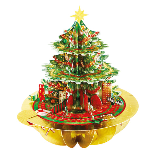 Christmas Tree - 3D Pop Up Pirouettes Christmas Card  15 x 17 x 14cm