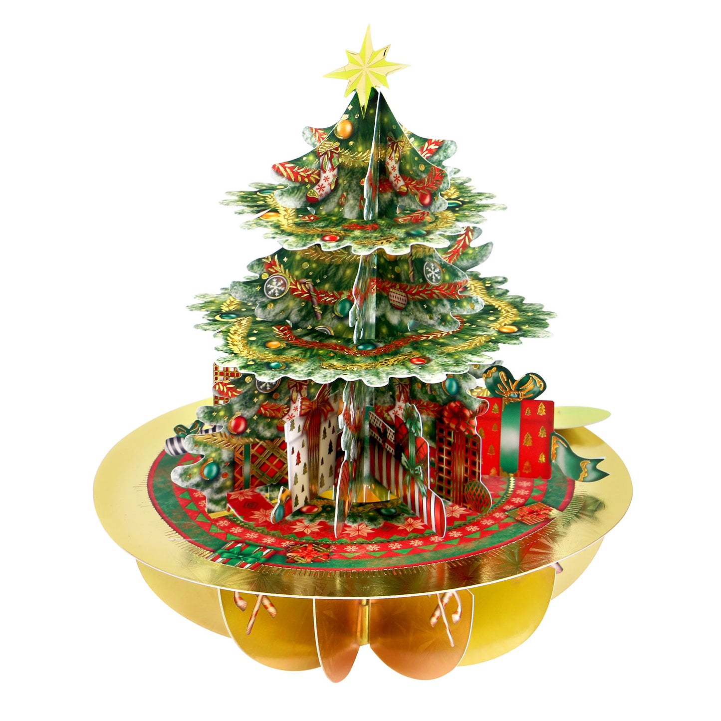 Christmas Tree - 3D Pop Up Pirouettes Christmas Card  15 x 17 x 14cm