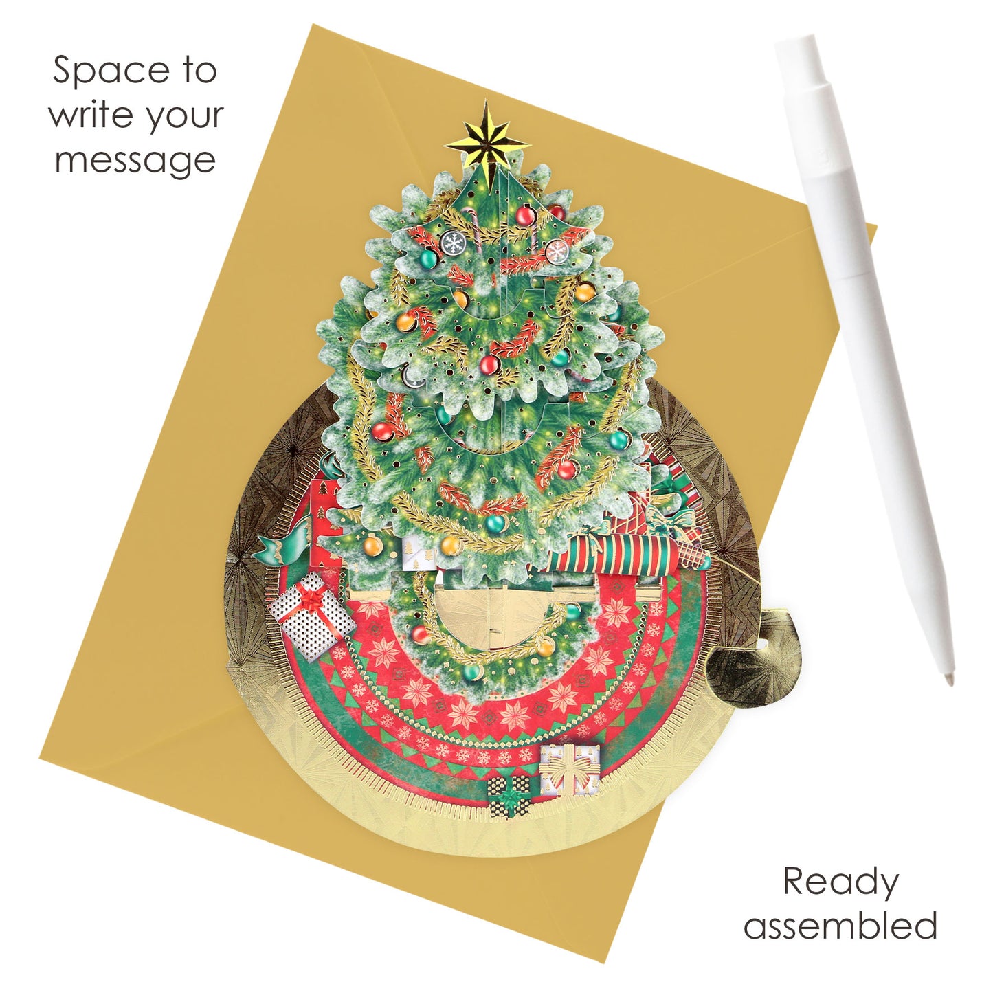 Christmas Tree - 3D Pop Up Pirouettes Christmas Card  15 x 17 x 14cm