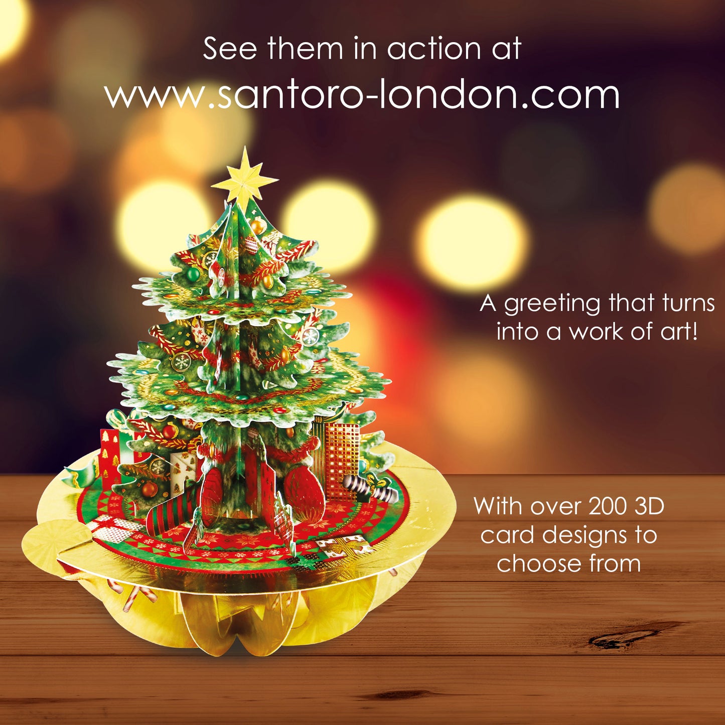 Christmas Tree - 3D Pop Up Pirouettes Christmas Card  15 x 17 x 14cm