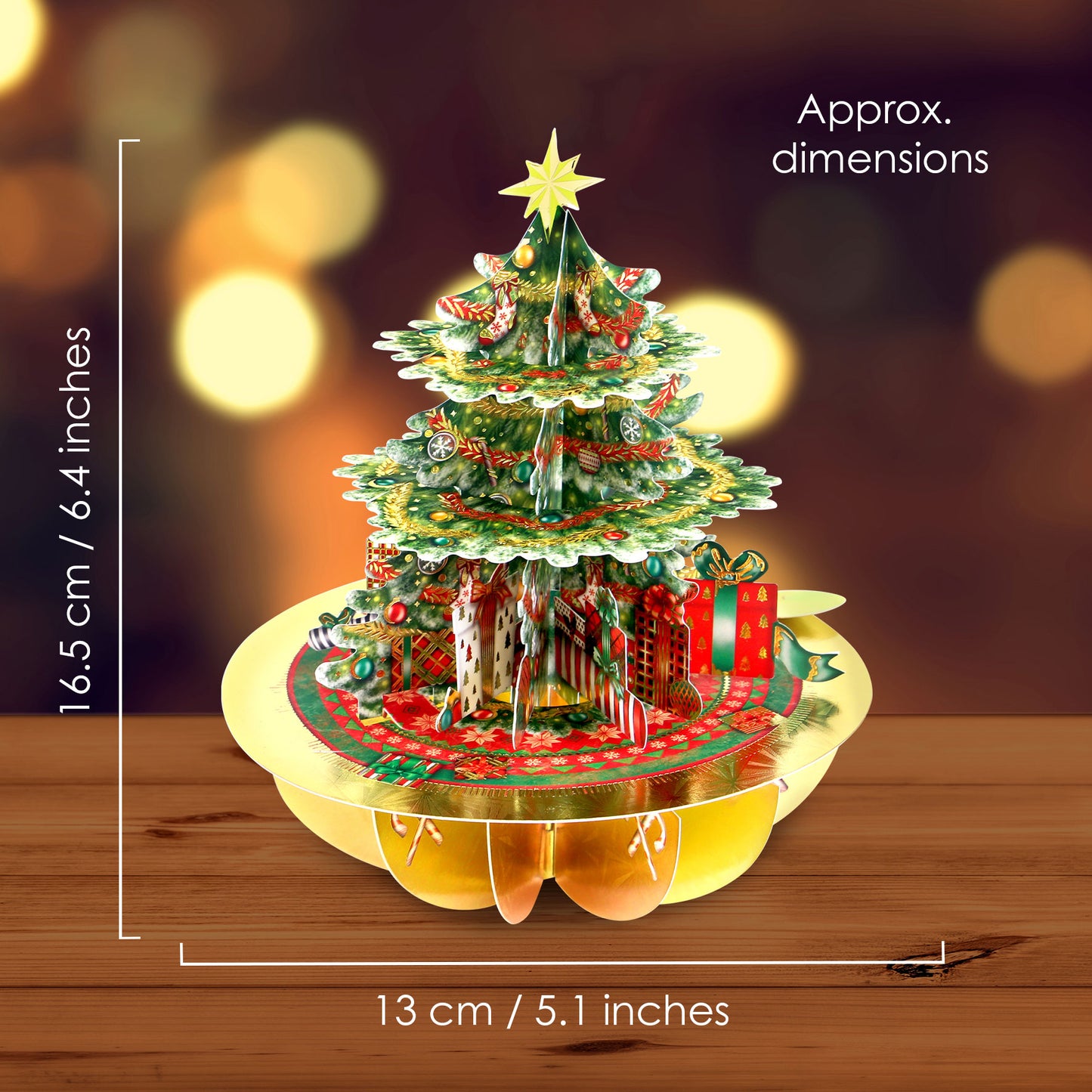 Christmas Tree - 3D Pop Up Pirouettes Christmas Card  15 x 17 x 14cm