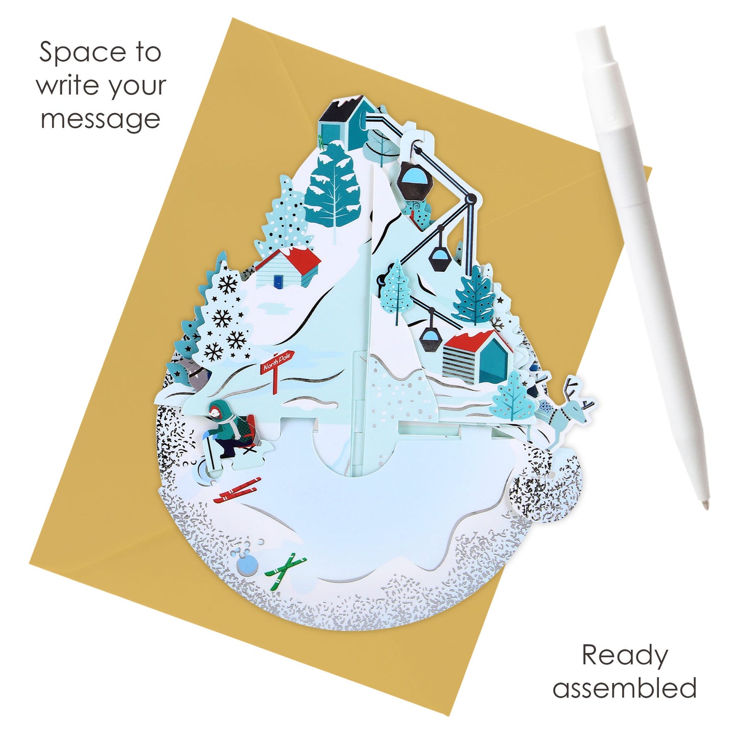 Winter Wonderland - 3D Pop Up Pirouettes Christmas Card  17 x 17 x 14cm