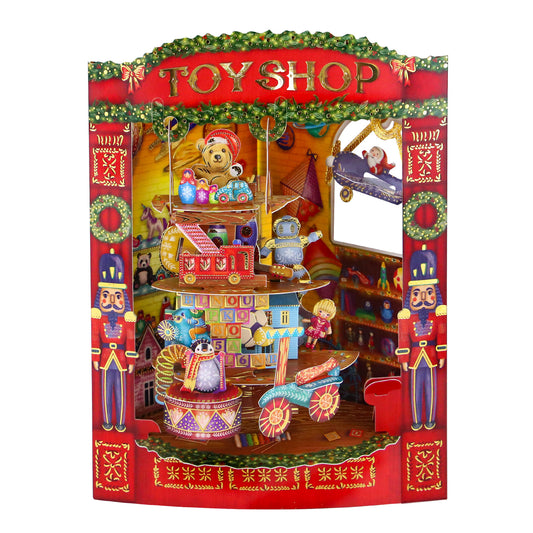 Christmas Toy Shop  -14.5 x 19.5 x 12cm - 3 D Pop Up Swing Christmas Card Santoro