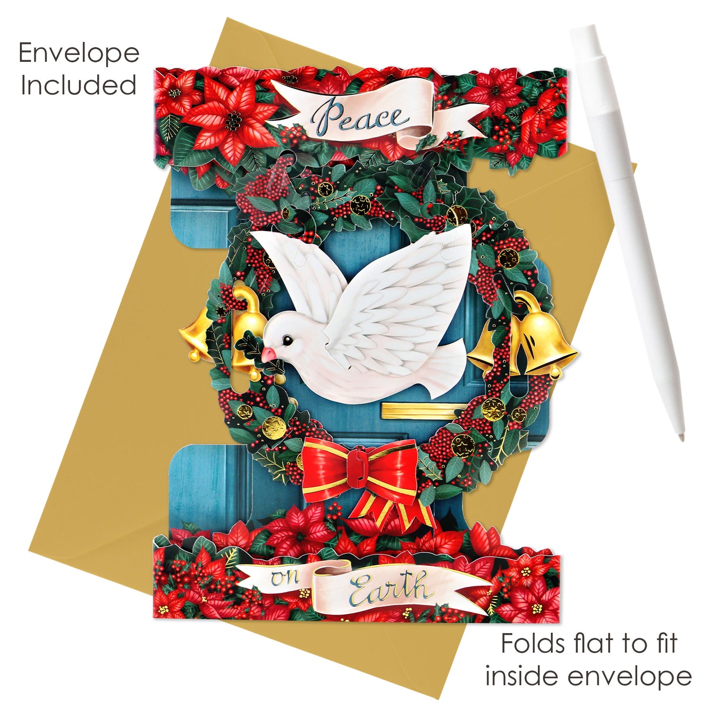 Peace on Earth 15 x 20.5 x 1cm - 3 D Pop Up Swing Christmas Card Santoro