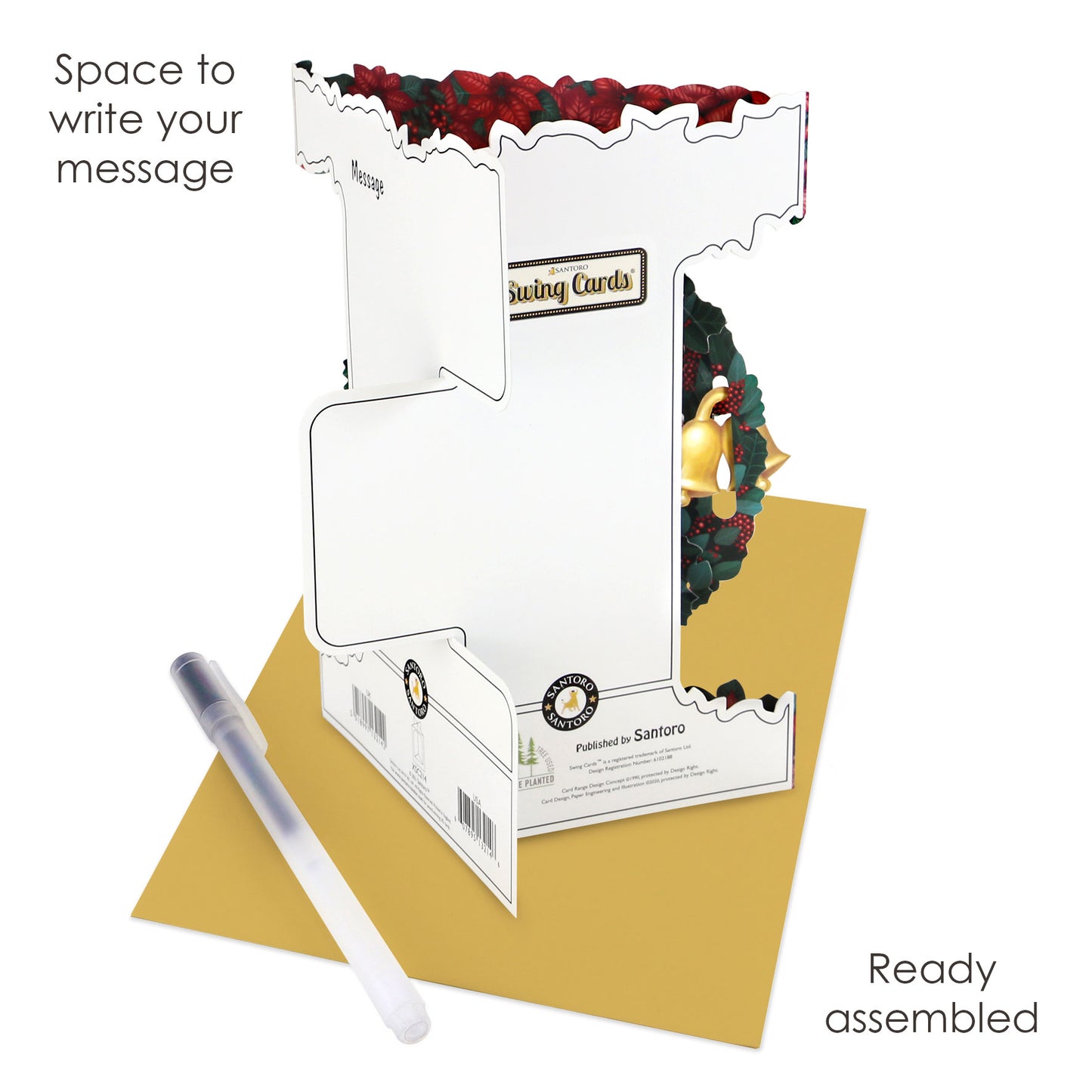 Peace on Earth 15 x 20.5 x 1cm - 3 D Pop Up Swing Christmas Card Santoro