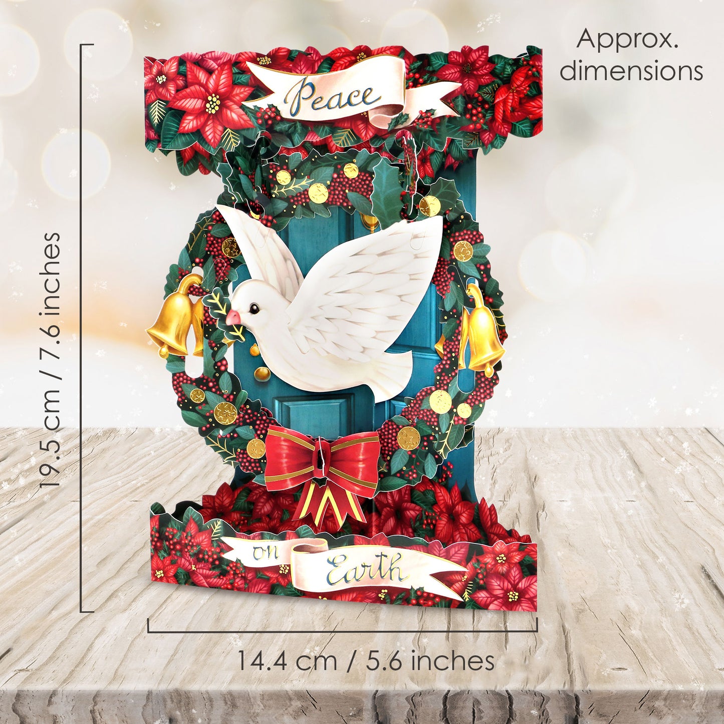 Peace on Earth 15 x 20.5 x 1cm - 3 D Pop Up Swing Christmas Card Santoro