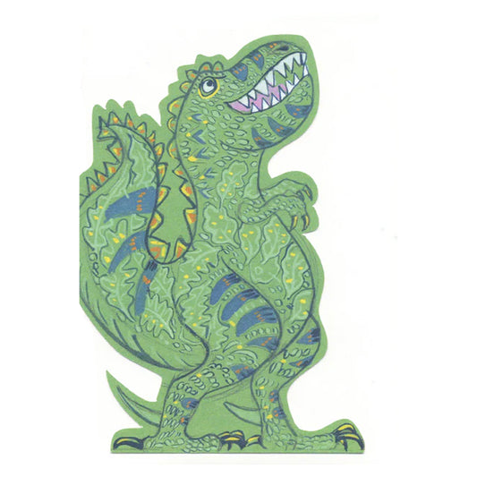 Tyrannosaurus Rex Die Cut Greetings Card Daniel Mackie - 5 x 5 inches with envelope