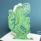 Tyrannosaurus Rex Die Cut Greetings Card Daniel Mackie - 5 x 5 inches with envelope