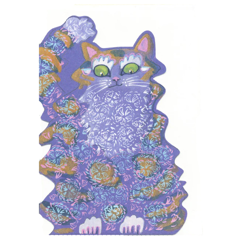 Scruffy Cat Die Cut Greetings Card Daniel Mackie - 5 x 5 inches with envelope