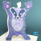 Star Jumping Badger Die Cut Greetings Card Daniel Mackie - 5 x 5 inches with envelope