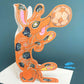 Dog Playing with a Ball Die Cut Greetings Card Daniel Mackie - 5 x 5 inches with envelope