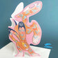 Hare Doing a Hand Stand Die Cut Greetings Card Daniel Mackie - 5 x 5 inches with envelope