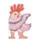 Pointing Rooster Die Cut Greetings Card Daniel Mackie - 5 x 5 inches with envelope