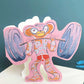 Monkey Lifting Weights Die Cut Greetings Card Daniel Mackie - 5 x 5 inches with envelope