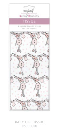 Tracey Russell Beautiful Baby Girl Tissue Wrapping Paper 4 sheets 50 x 70 cm
