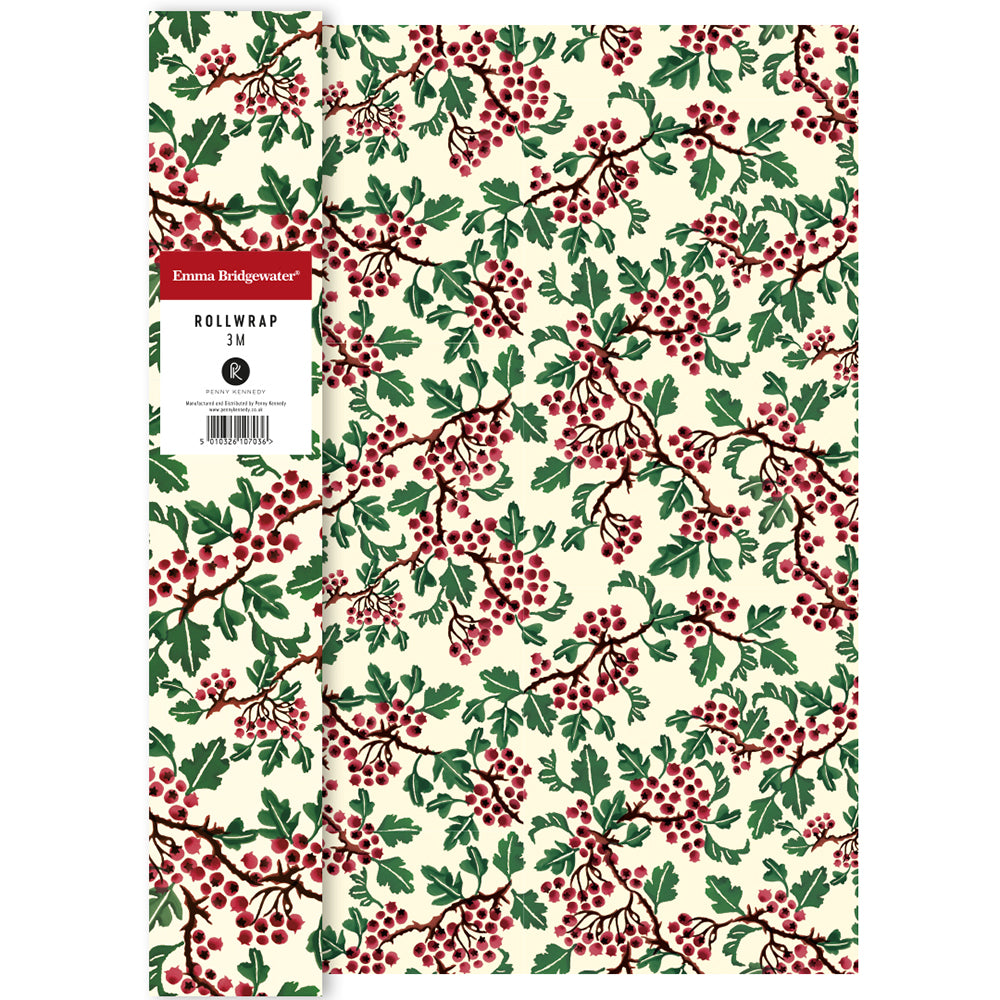 Emma Bridgewater CHRISTMAS JOY HAWTHORN Roll Wrap 3 m x 70 cm