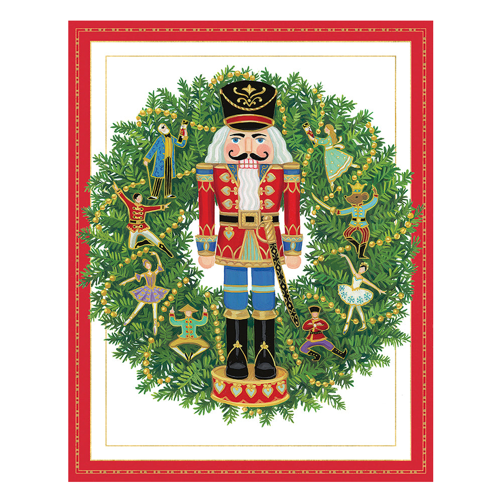 Caspari Christmas Cards Nutcracker 96mm x 120mm 5 in a pack with envelopes