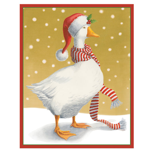Caspari Christmas Cards Christmas Goose 96mm x 120mm 5 in a pack with envelopes