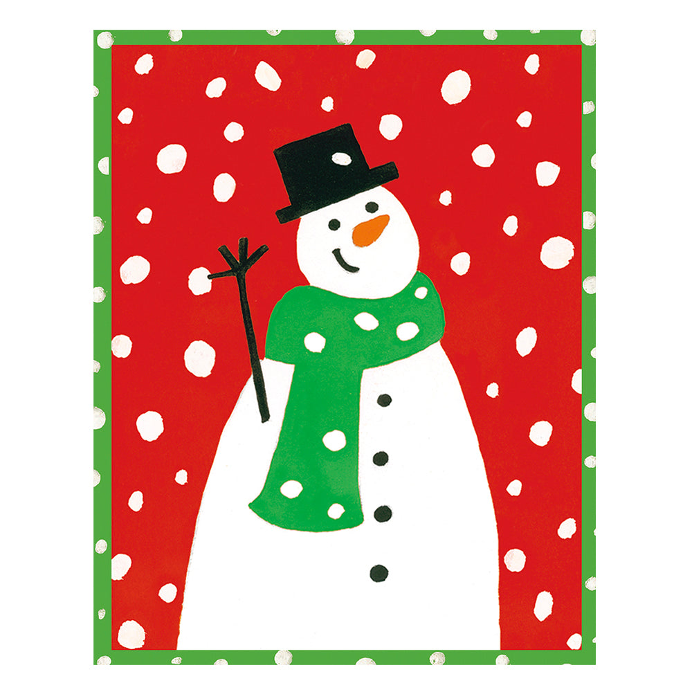 Caspari Christmas Cards Leon Snowman 96mm x 120mm 5 in a pack with envelopes