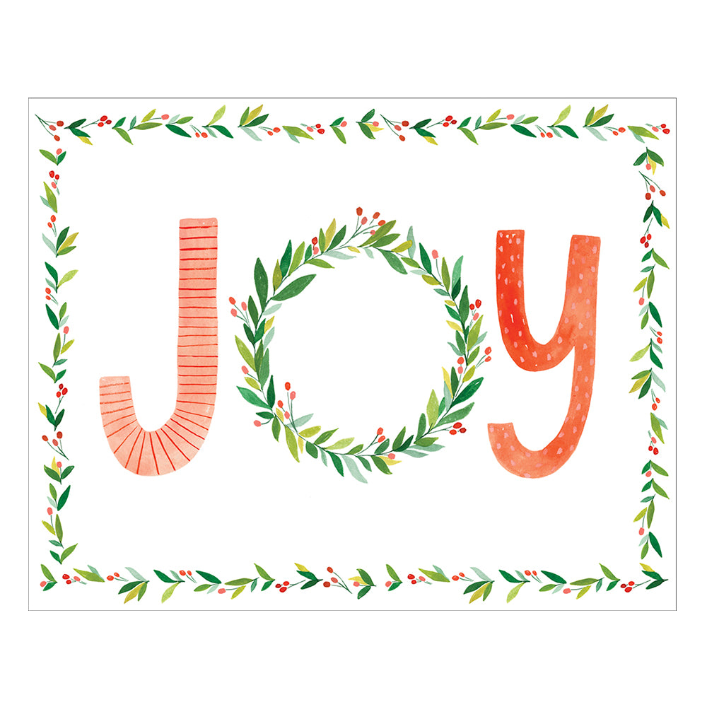 Caspari Christmas Cards Joy 96mm x 120mm 5 in a pack with envelopes