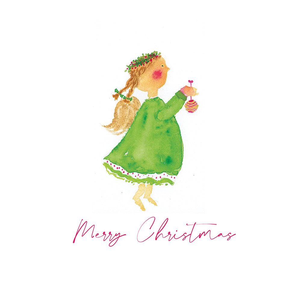 Caspari Christmas Cards Painted Angel 96mm x 120mm 5 in a pack with envelopes