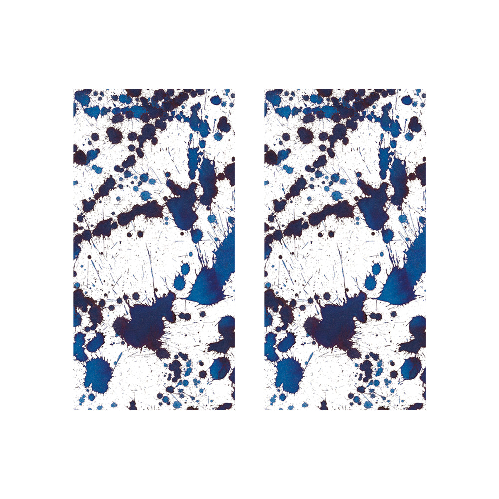 Splatterware Blue Caspari Paper Pocket Tissues - 2 packs of 10 tissues 21 cm square