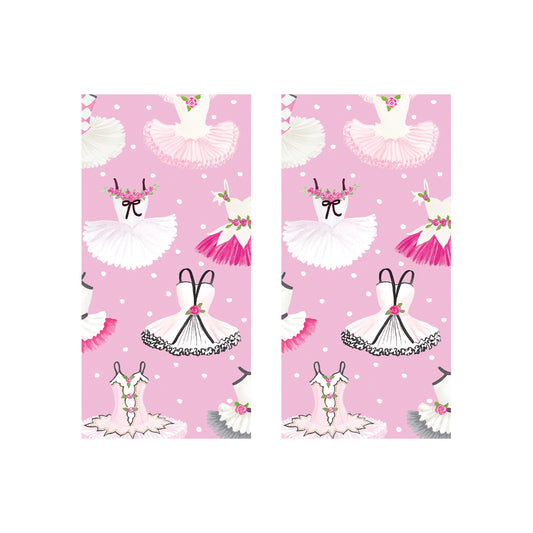 Tutus Pink Ballet Caspari Paper Pocket Tissues - 2 packs of 10 tissues 21 cm square