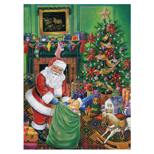 Santas Presents Advent 38 x 28 cm flat with 24 doors Carousel Advent Calendar