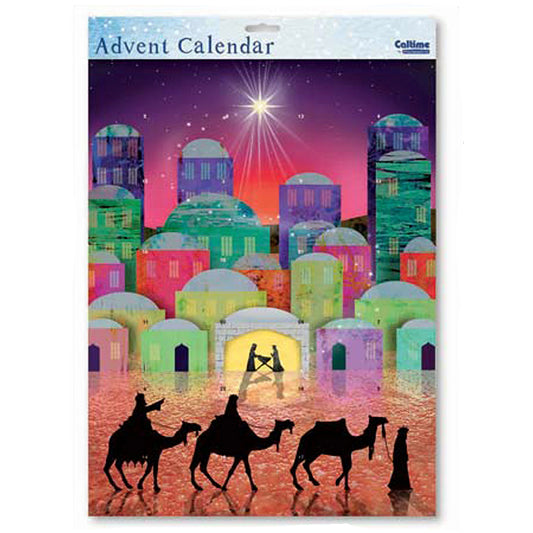 We Three Kings Nativity Silhouette Caltime Advent Calendar 31.5 x 41 cm