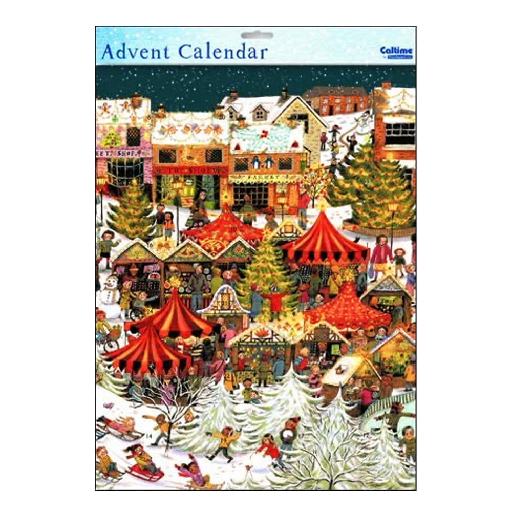 Winter Scene Christmas Market Caltime Advent Calendar 41 x 31