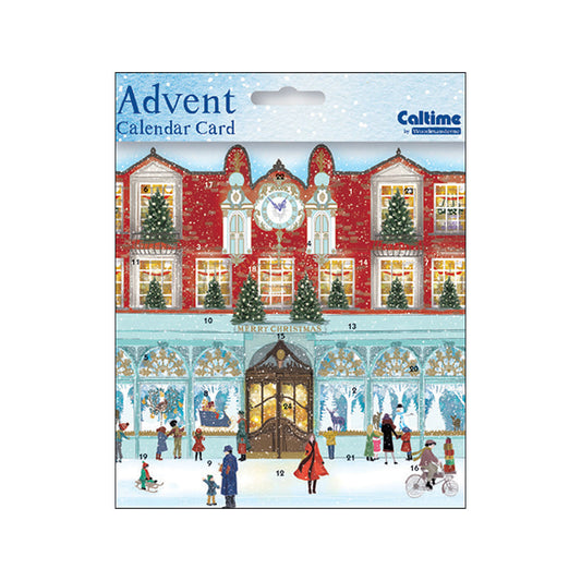 Traditional Festive Cheer Shopping Advent Calendar Card 160 x 160 mm Caltime with envelope