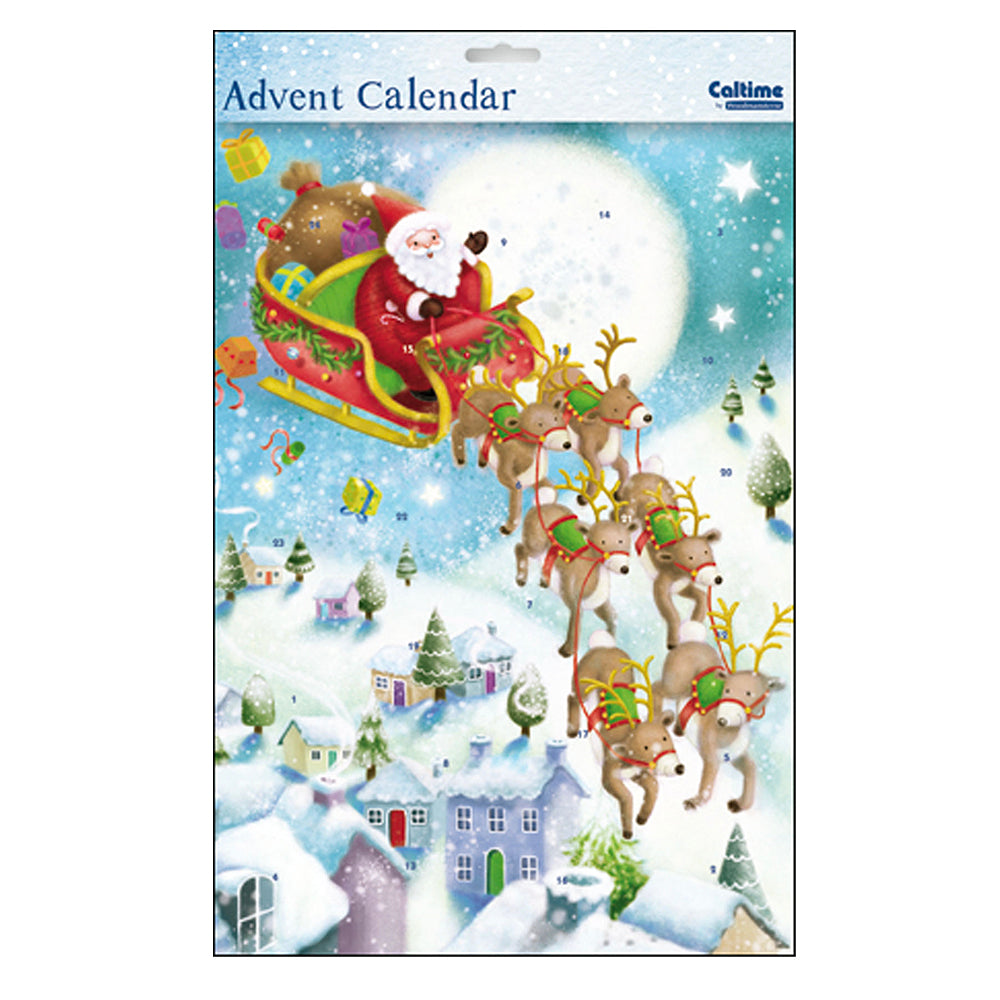 Santa in Sleigh Caltime Advent Calendar 24 x 35 cm