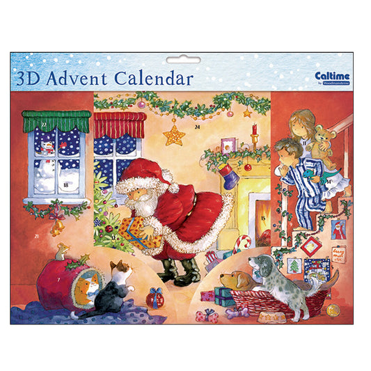 Xmas Christmas Eve 3D Caltime Advent Calendar 54 x 24 x 9 cm